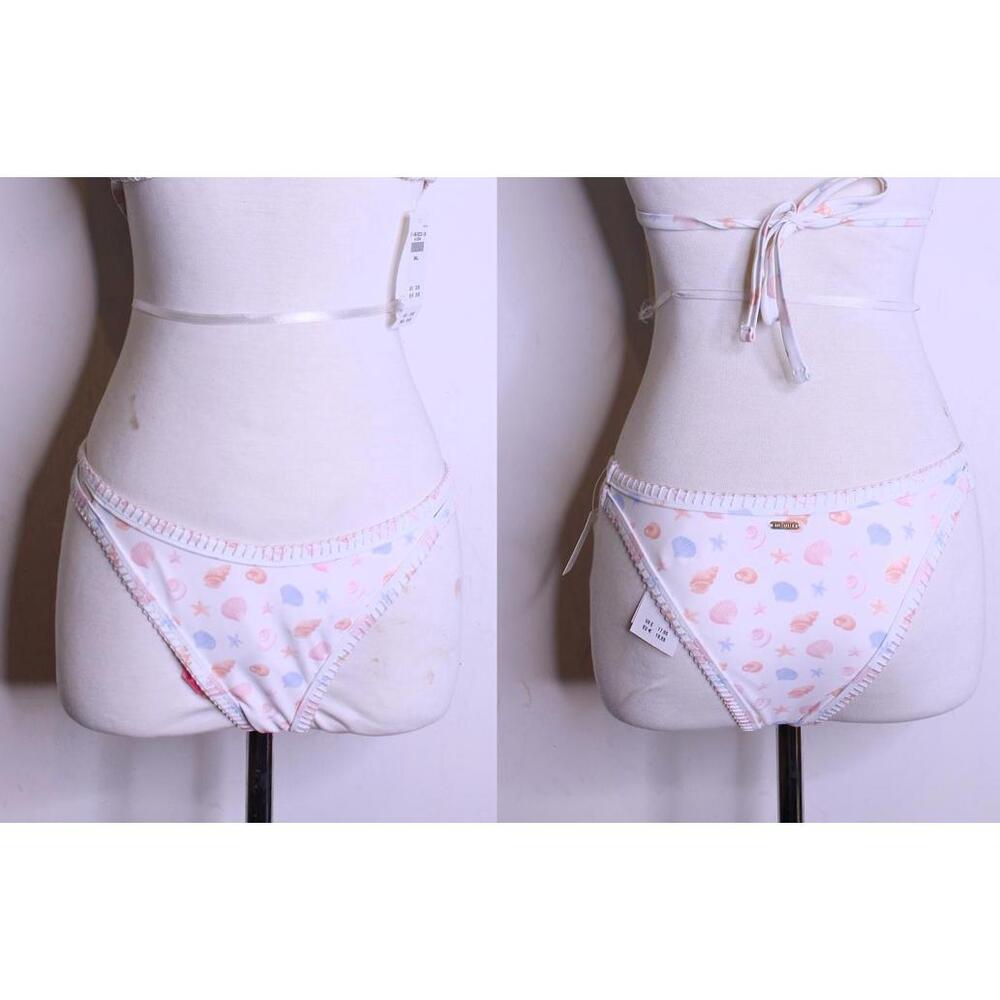 NWT Hollister White Seashell Motif Bikini Top - XL